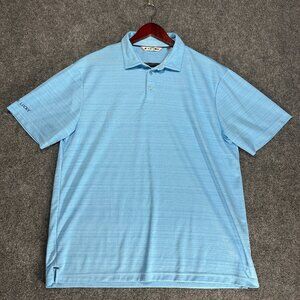 Black Clover Polo Shirt Mens XL Blue Short Sleeve Live Lucky SLeeve Logo